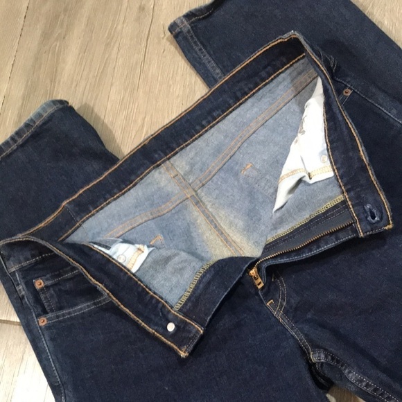 Levi’s 514 Straight Fit Stretch Dark Wash Jeans             size 36z34 - Picture 8 of 12